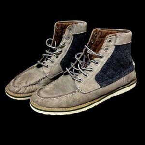 Timberland Leather Wool Blend High Top Casual Boots Brown Gray - Size 7W US Men'